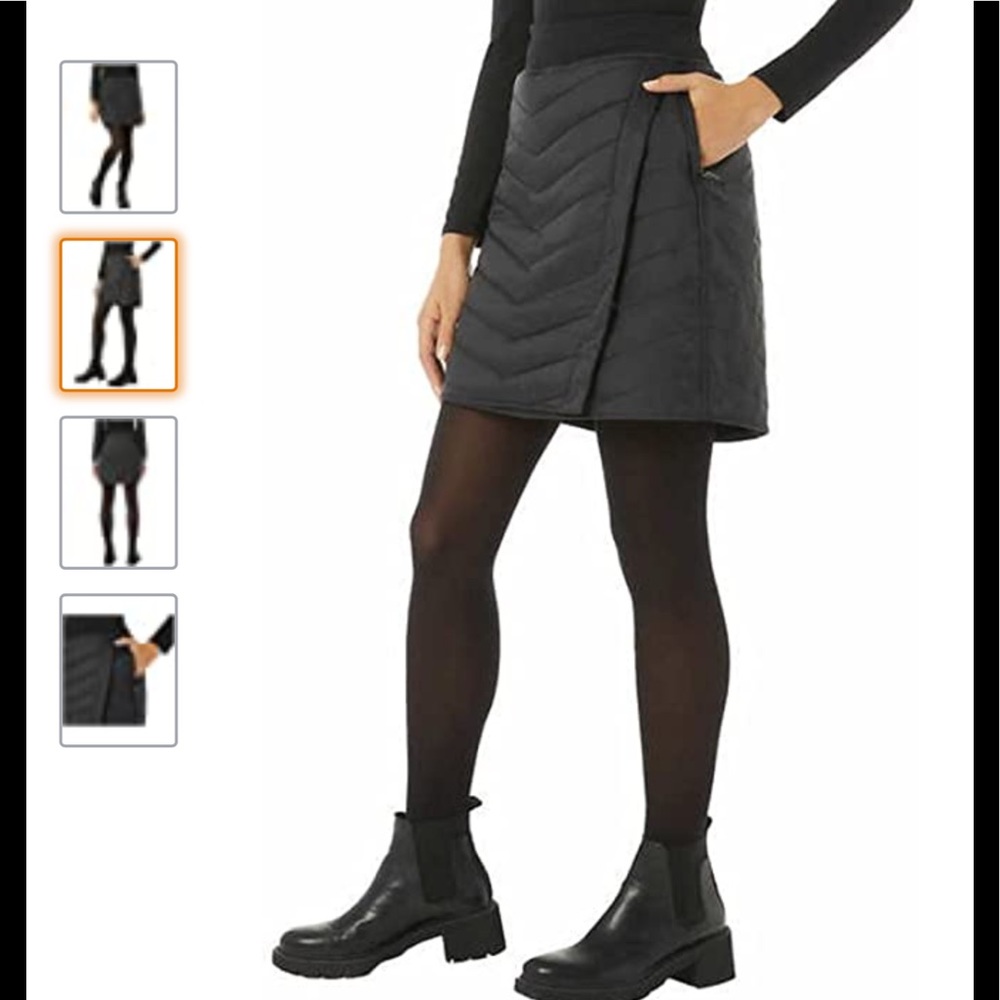 Aventure Down Fleece Lined Skirt Side Zippered Pockets Black Size Large